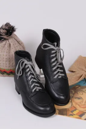 1930s/1940s Style Winter Snow Boots with Fur - Black - Rita Walking Shoes Adidas
