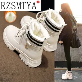 2020 Chunky Boots Women Ankle Boots Female Shoes Plush Warm Snow Booties Winter Fur Shoes Women Sneakers Botas De Mujer Pacs Snow Boots