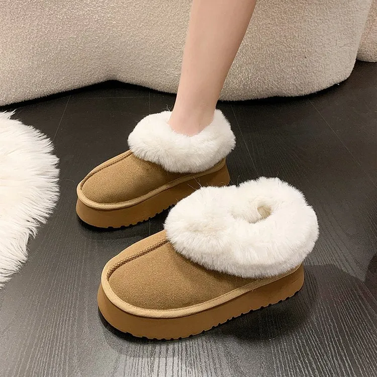 2022 NEW Fashion Soft Leather Women Ankle Boots High Heels Zipper Shoes Warm Wool Winter Boots for Women Plus Size 35-41 Karrimor Fur Snow Boots