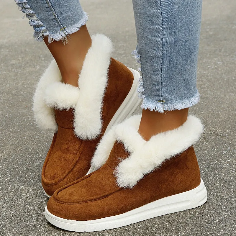 2022 New Women Boots Thickening Plus Velvet Winter Fashion Warm Short Boots Cotton Shoes Women'S Snow Boots Winter Boots Snow Boots And Rain Boots