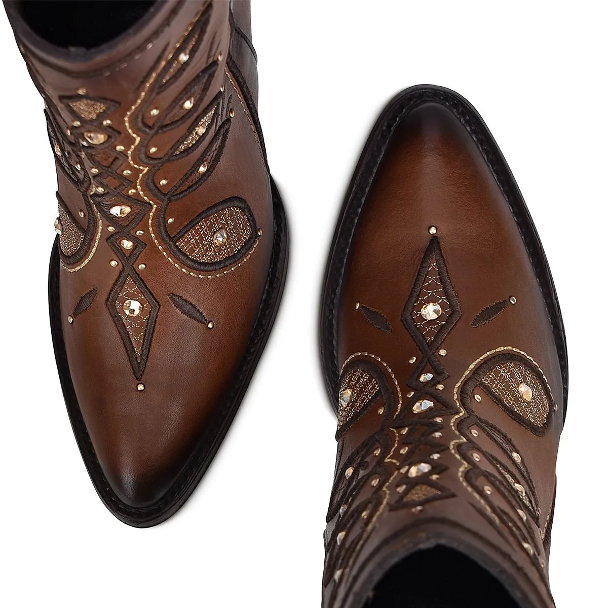 Keen Waterproof Hiking Boots 3F89RS - Cuadra brown western cowgirl cowhide leather ankle boots for women