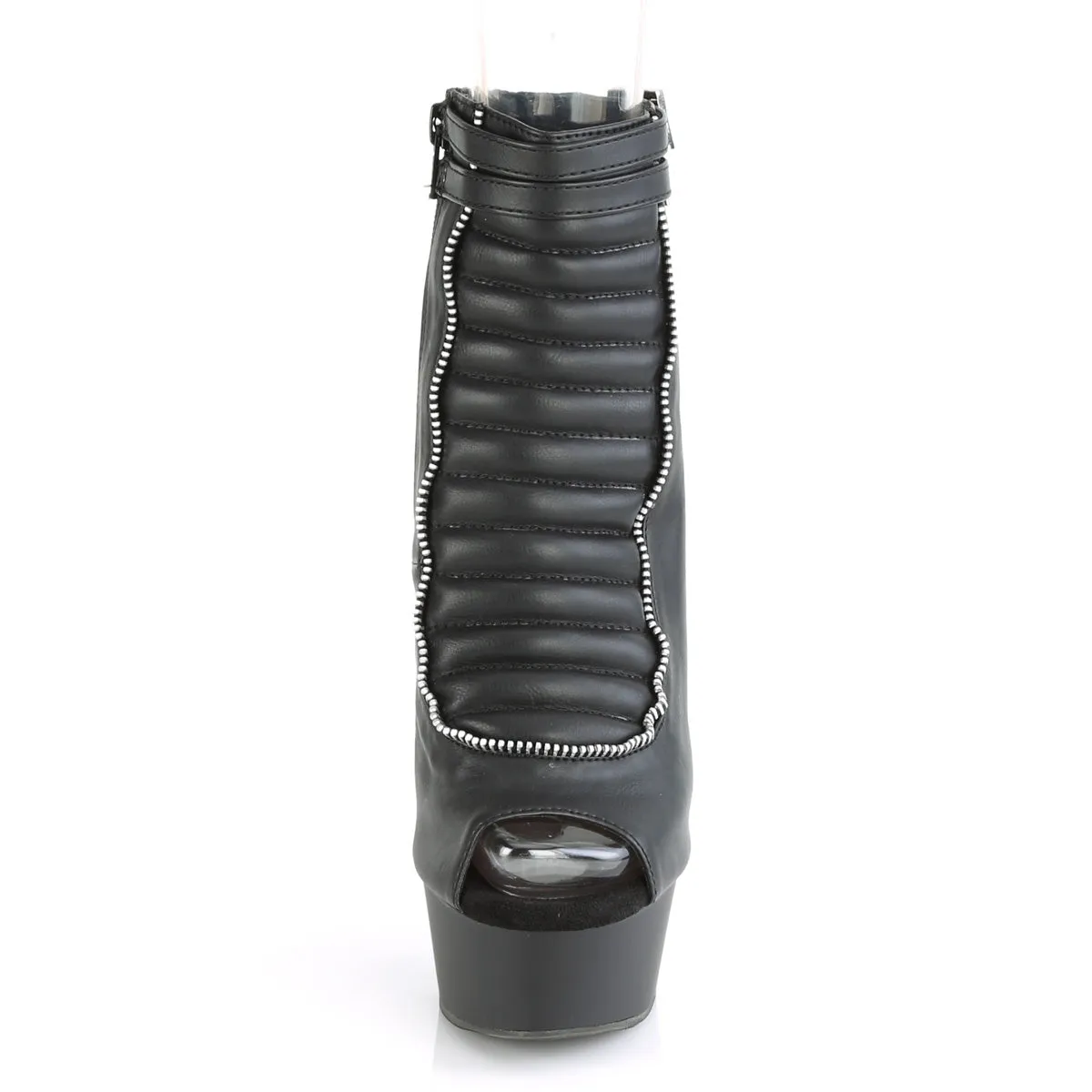 Work Boots Stores 6 Inch Heel DELIGHT-600-18 Black Pu