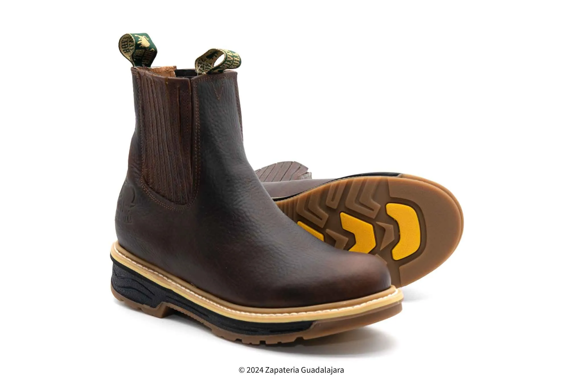 6" PULL UP DOUBLE DENSITY SOLE GRASO LEATHER OCRE WORK BOOT-SB2160 Wedge Work Boots