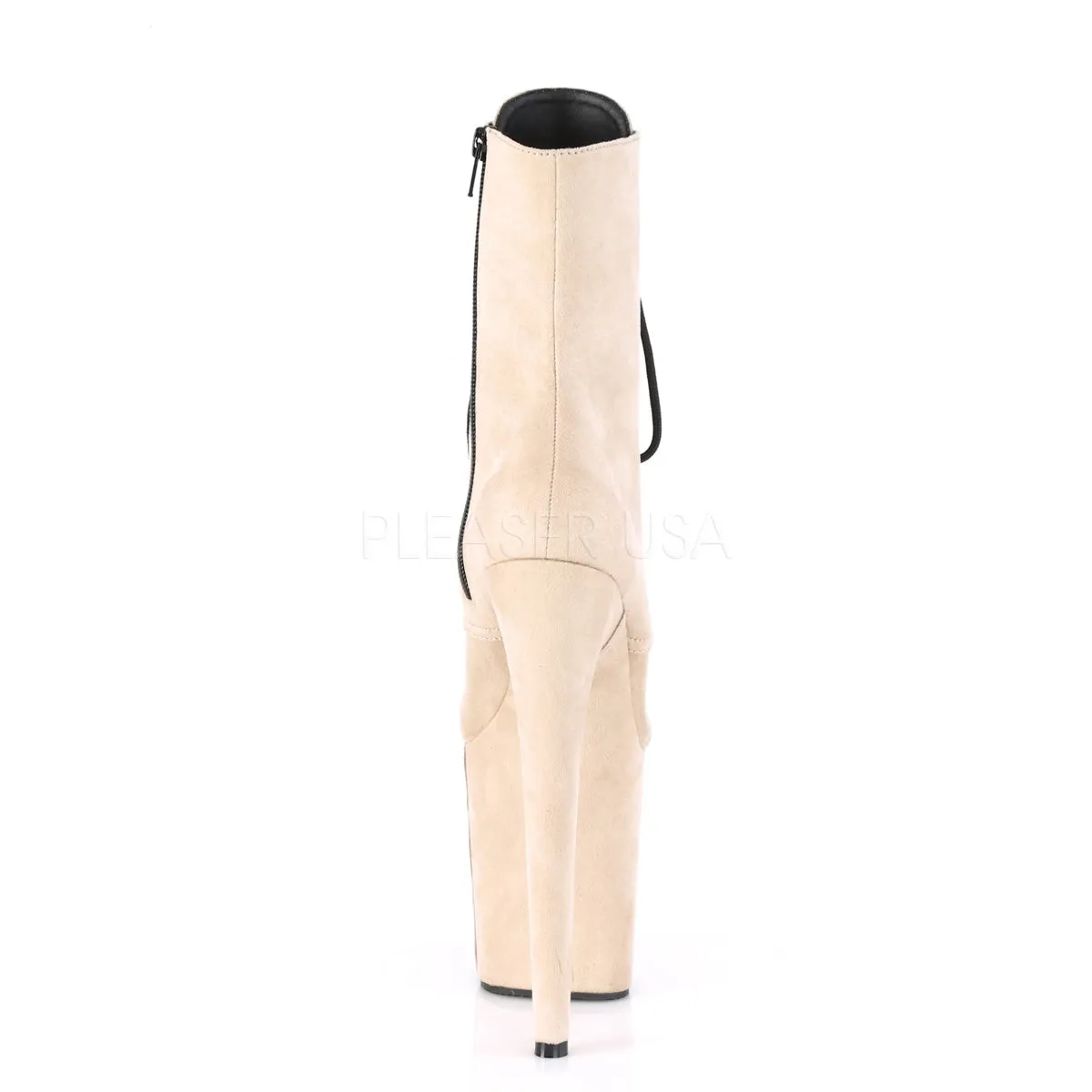8 Inch Heel FLAMINGO-1020FS Beige Suede Safety Toe Work Boots Near Me