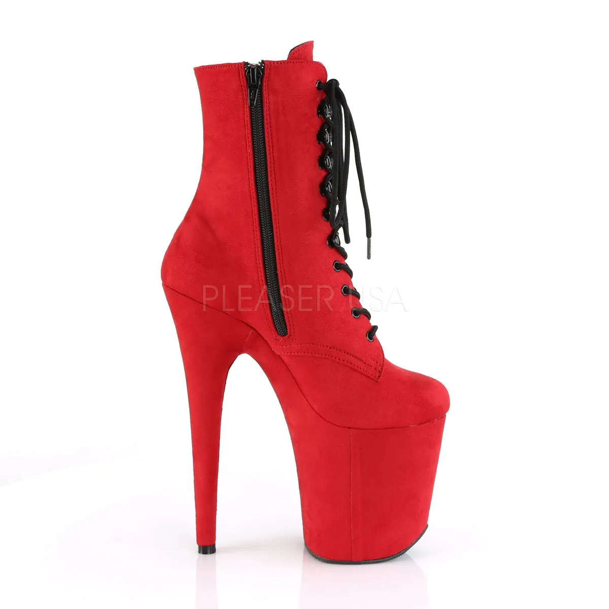 8 Inch Heel FLAMINGO-1020FS Red Suede Big Rig Work Boots