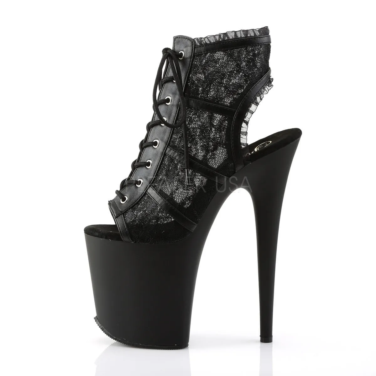 8 Inch Heel FLAMINGO-896LC Black Lace Overdrive Work Boots