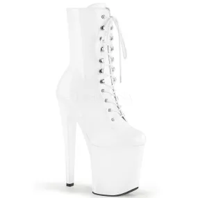 8 Inch Heel XTREME-1020 White Patent 4e Extra Wide Work Boots
