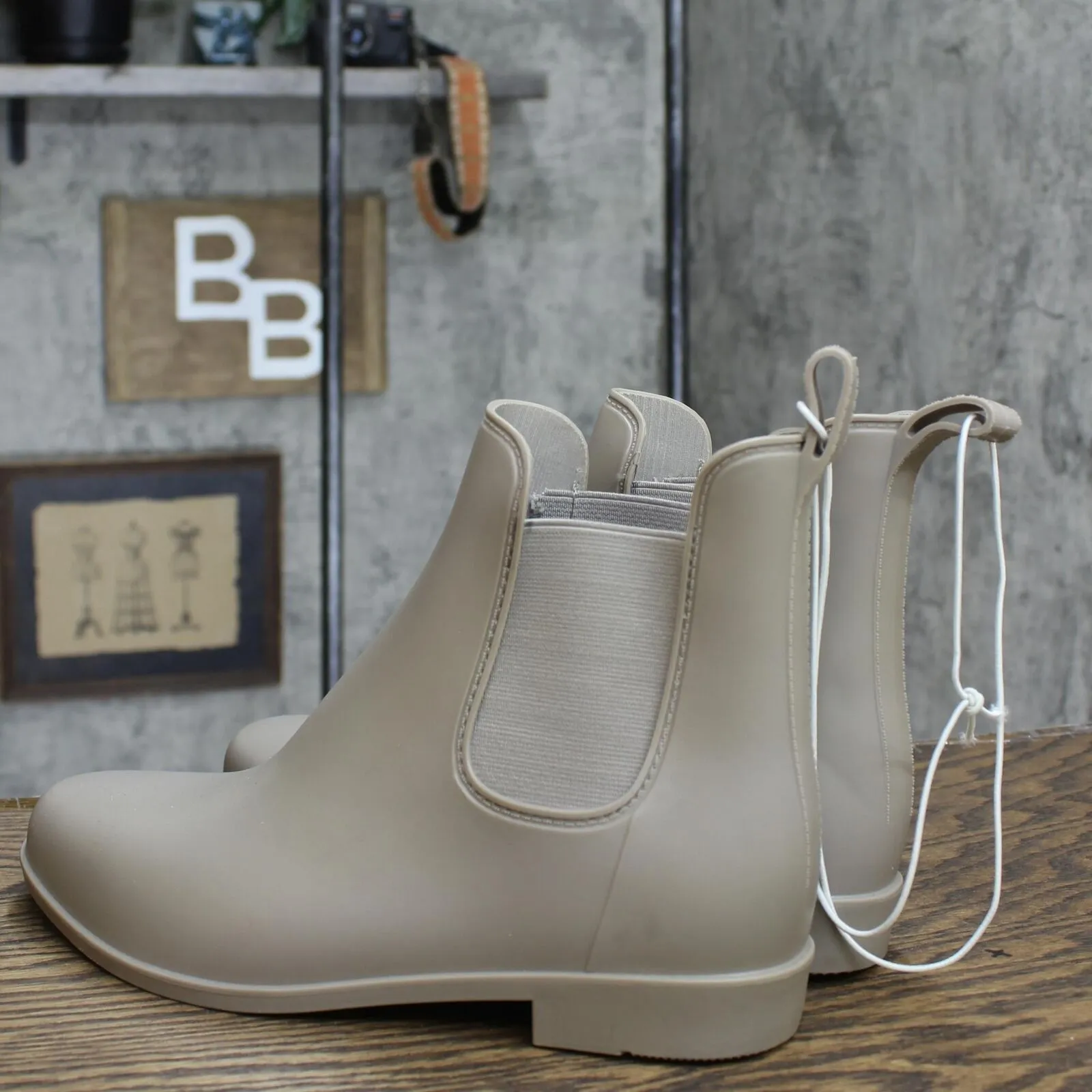 A New Day Women's Chelsea Wide Width Rain Boots Gray 10W Jennifer Rain Boots