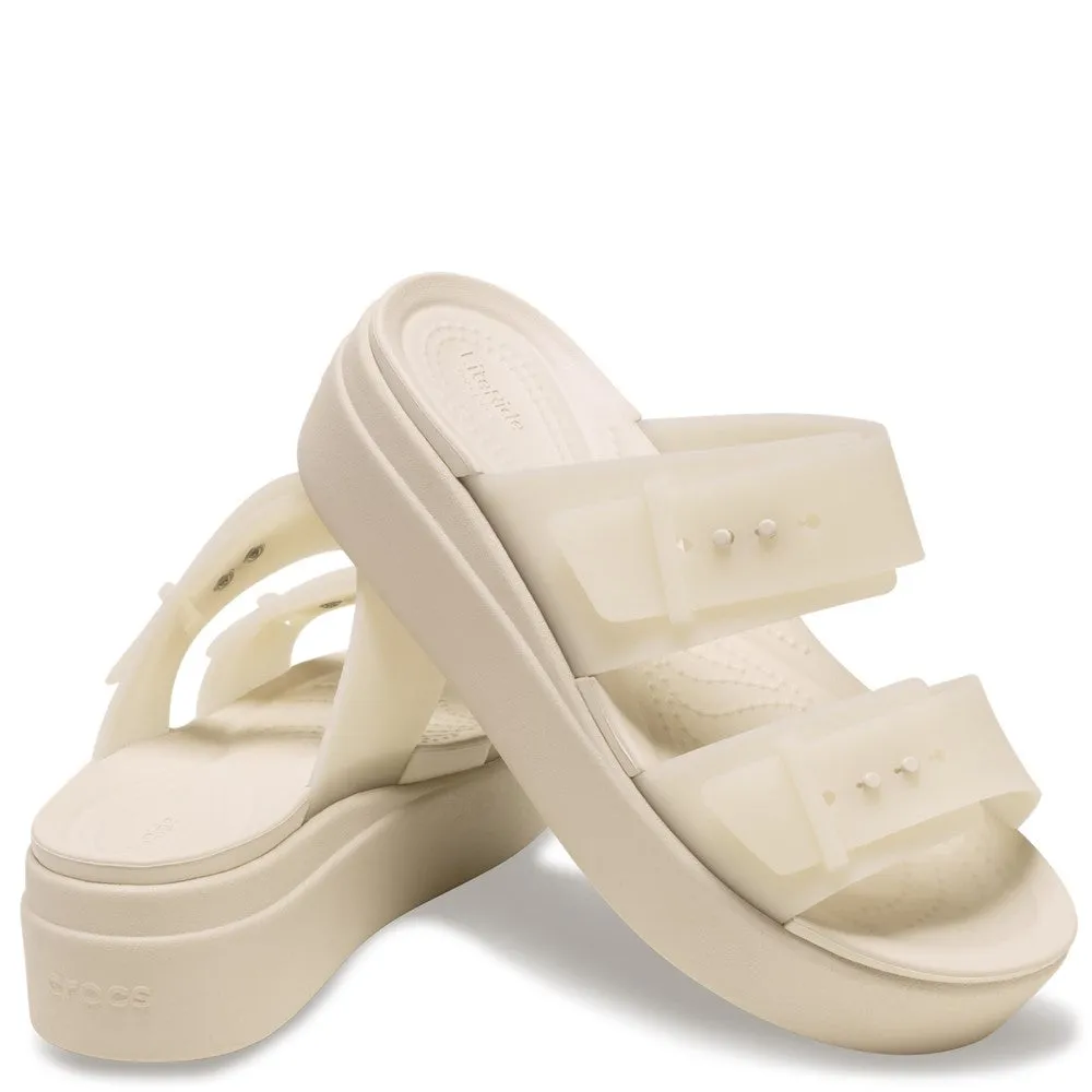 Urban Look Stylish Ease Crocs Brooklyn Buckle Low Wedge