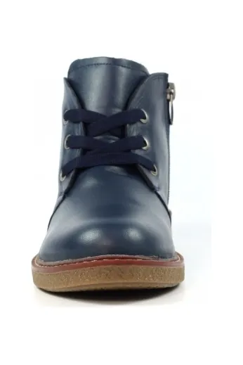 Anti-bacterial Lunar Claire II Navy Leather Boot GLR014