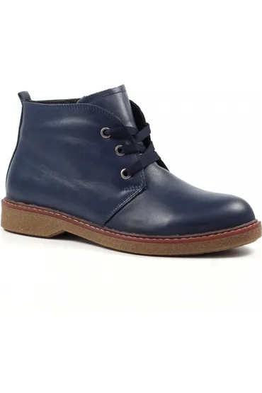 Padded Tongue Lunar Claire II Navy Leather Boot GLR014