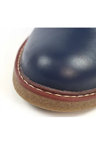 Lunar Claire II Navy Leather Boot GLR014 Vintage Style impact-resistant