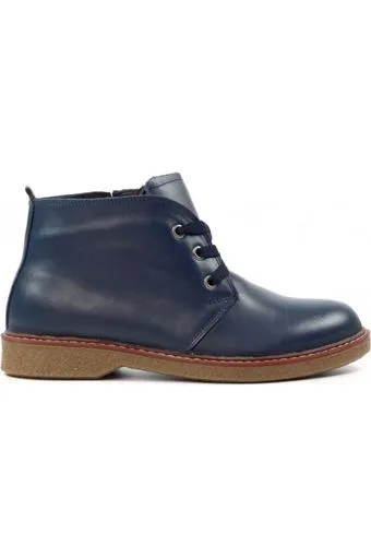 Lunar Claire II Navy Leather Boot GLR014 Shock Absorbing