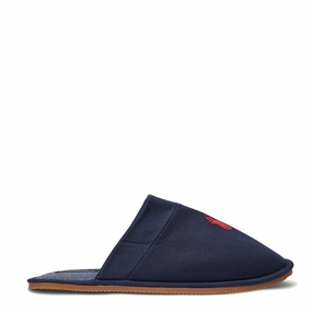 Pollen Walk Quiet Lane Polo Ralph Lauren Klarence Twill Slipper Navy