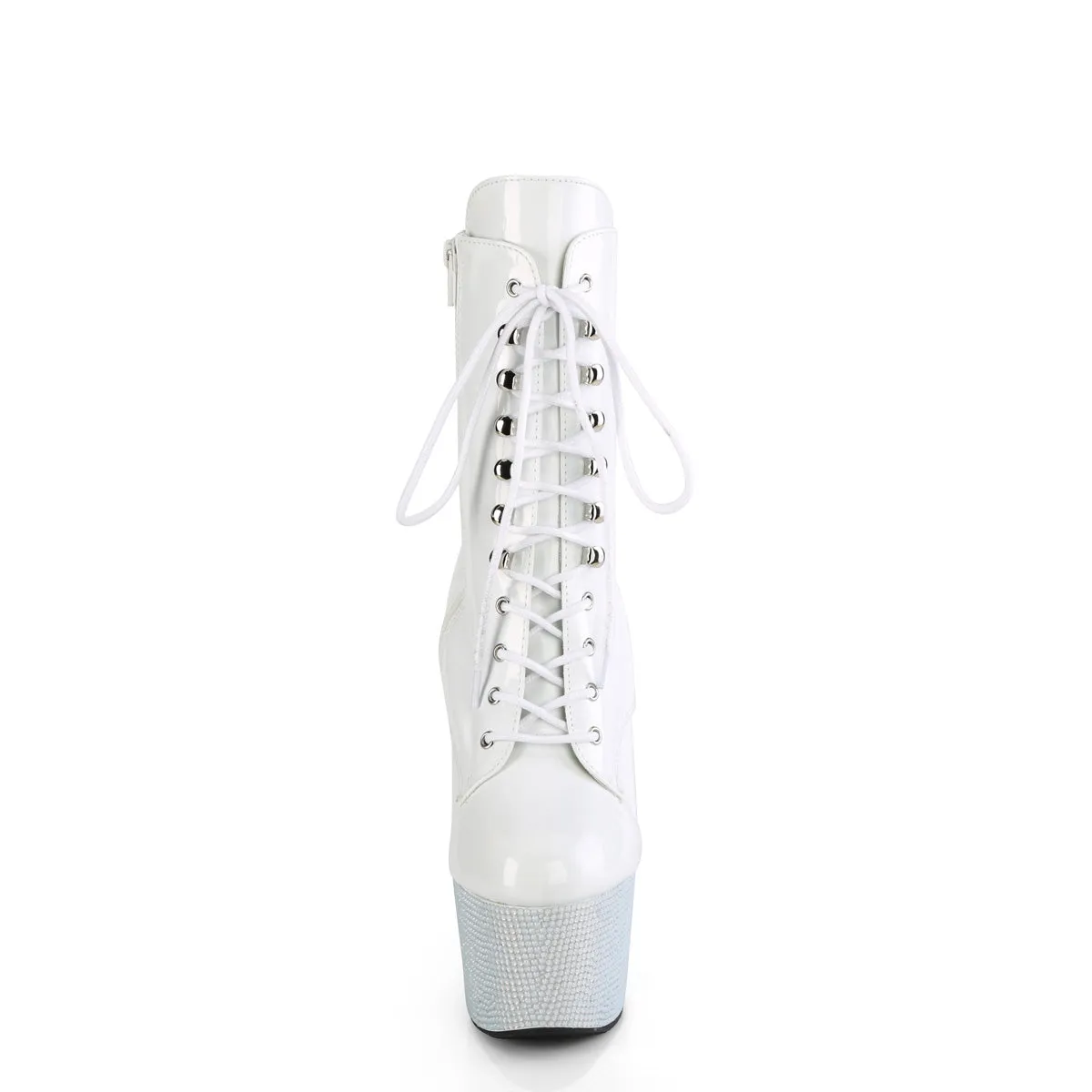 Asics Shoes Best For Walking BEJEWELED-1020-7 Pleaser White Holo Patent Sexy Platform Shoes (Pole Dancing Heels)