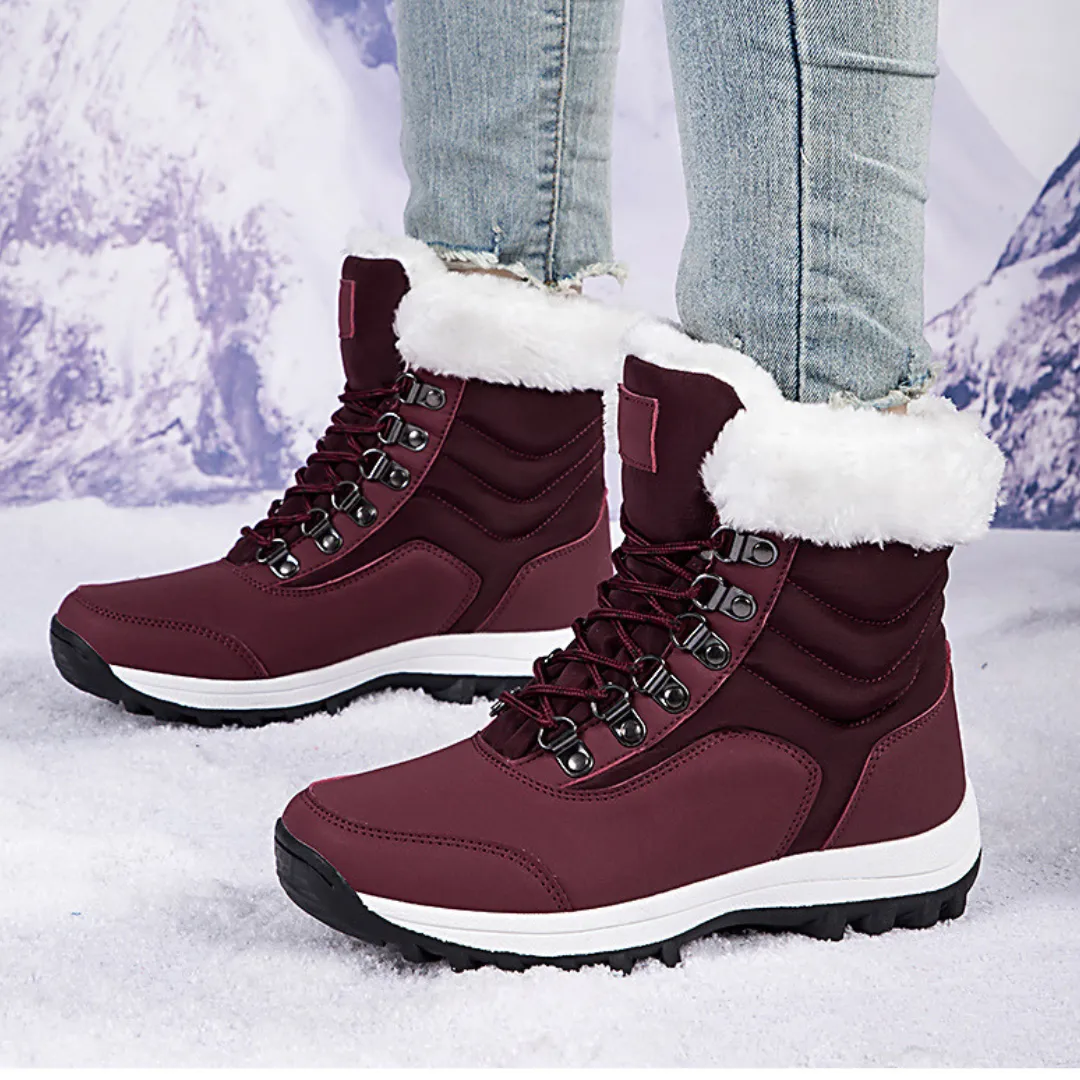 Couple Snow Boots OCW Orthopedic Women Snow Boots Waterproof Warm Fur Lined Non-slip Winter Boots