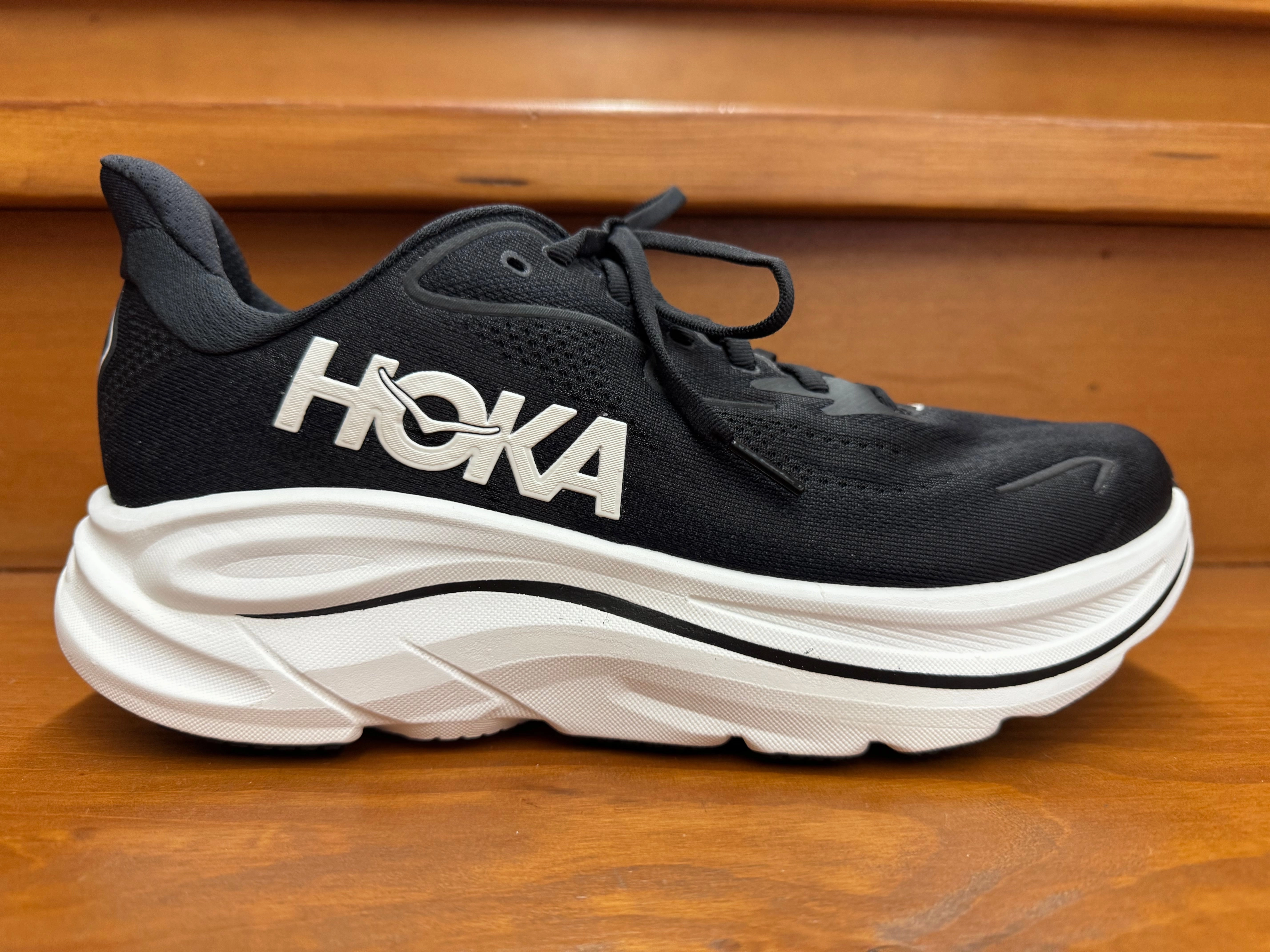 Hoka Clifton 10 Black/White 1162030-BWHT & 1162051-BWHT synthetic leather Comfortable Heel