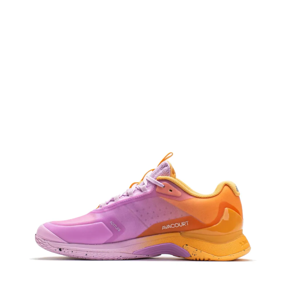 Adidas Women's Avacourt 2 Sneaker in Hazy Orange/Legend Ivy/Bliss Lilac Adidas Shoes Originals