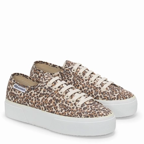 Patterned Enhanced Traction Superga 2740 Leopard Print Trainer
