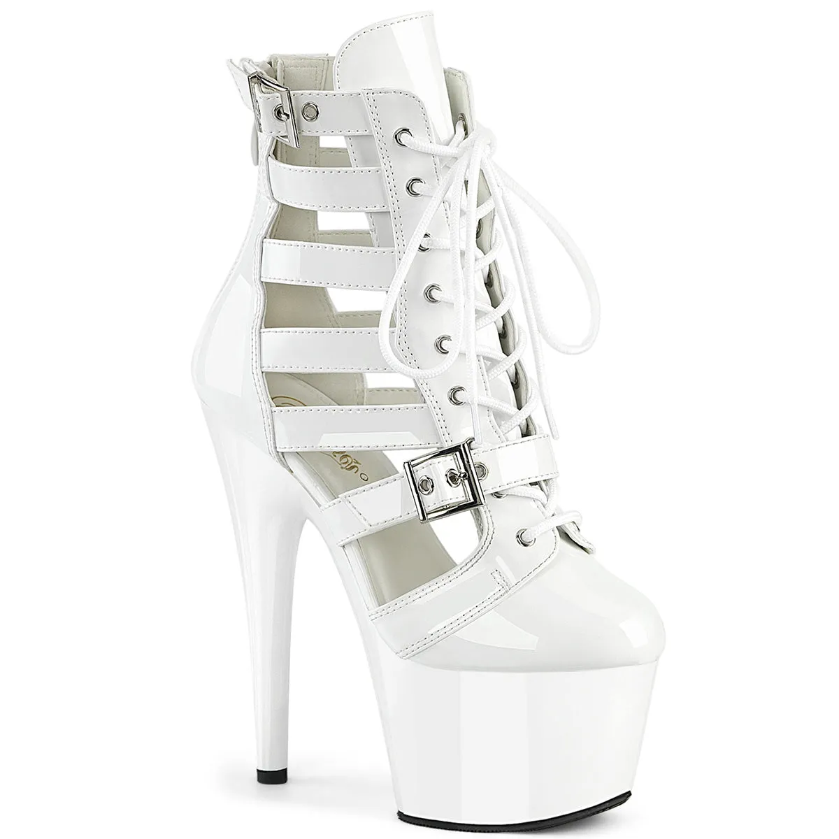 Asics Walking Shoes With Arch Support ADORE-1013MST Pleaser White Patent Sexy Platform Shoes (Pole Dancing Heels)