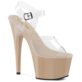 ADORE-708 Pleaser Clear/Nude Sexy Platform Shoes (Pole Dancing Heels) Asics Volleyball Shoes Metarise