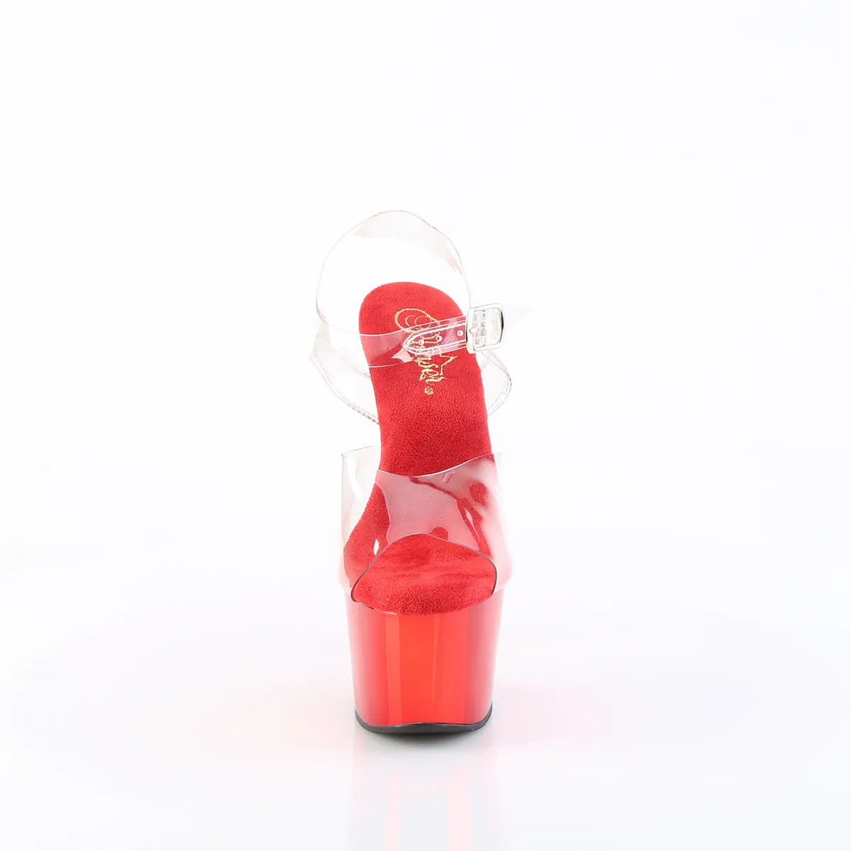 Asics Shoes Marathon ADORE-708 Pleaser Clear/Red Sexy Platform Shoes (Pole Dancing Heels)