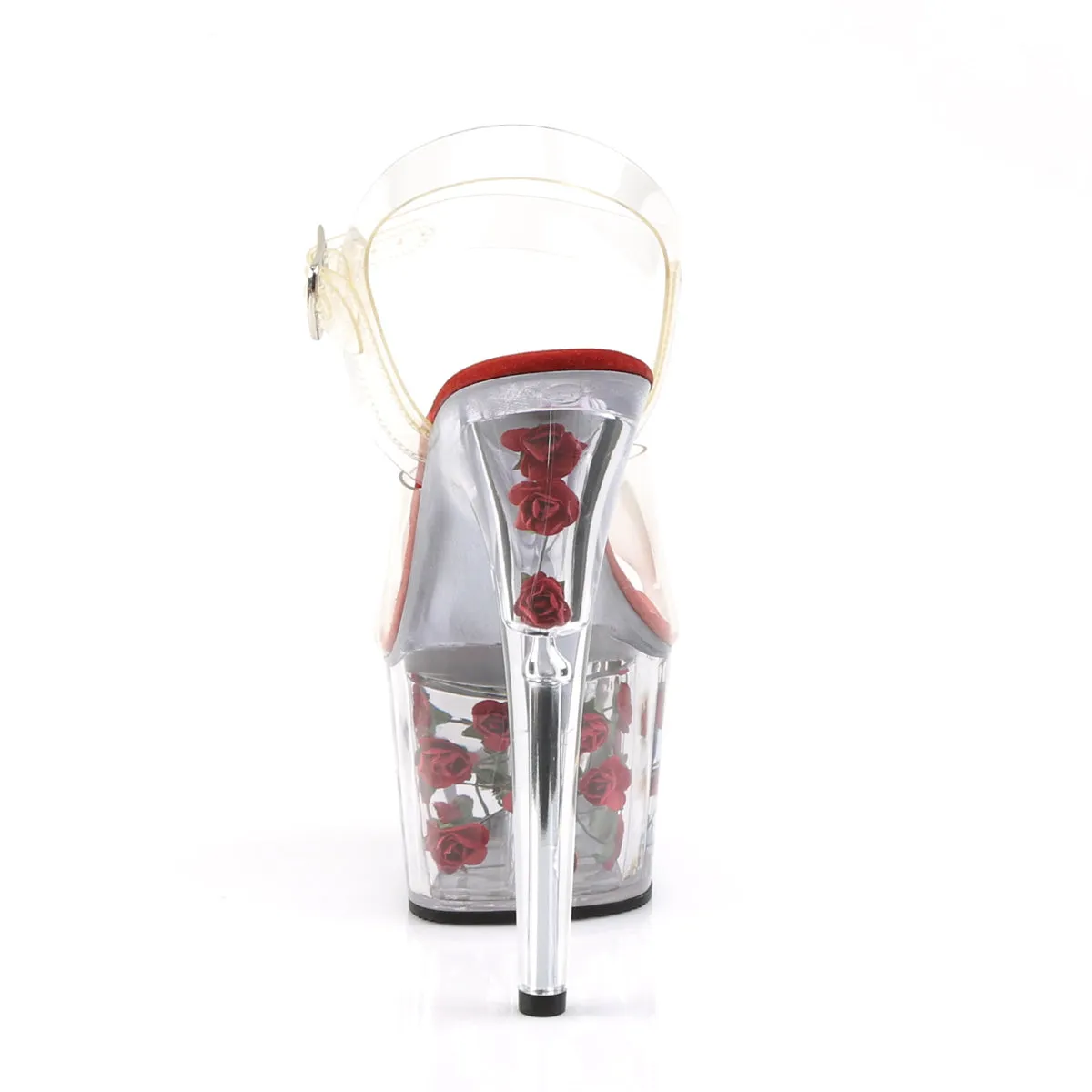 ADORE-708FL Pleaser Clear/Red Flowe Sexy Platform Shoes (Pole Dancing Heels) Asics Shoes Liz Akama