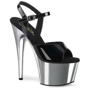 Shoes Like Asics Gel Nyc ADORE-709 Pleaser Black/Silver Sexy Platform Shoes (Pole Dancing Heels)