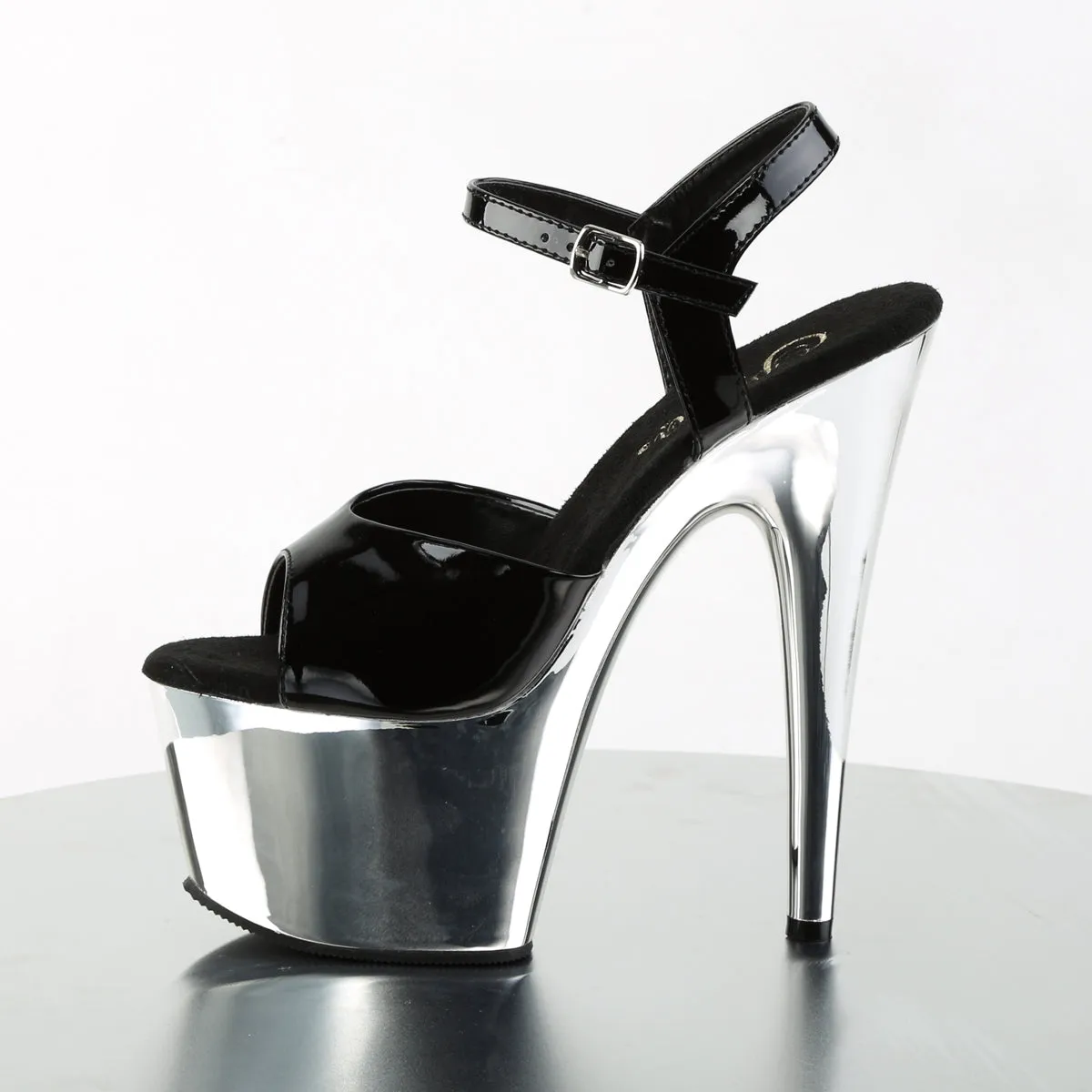 ADORE-709 Pleaser Black/Silver Sexy Platform Shoes (Pole Dancing Heels) Badminton Asics Shoes