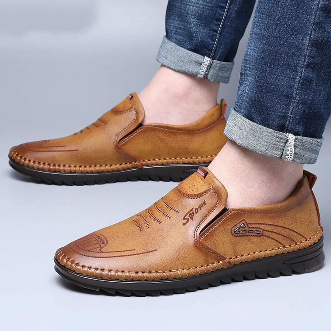 AMERIGO - Zachte herenschoenen Leather Italian Loafers