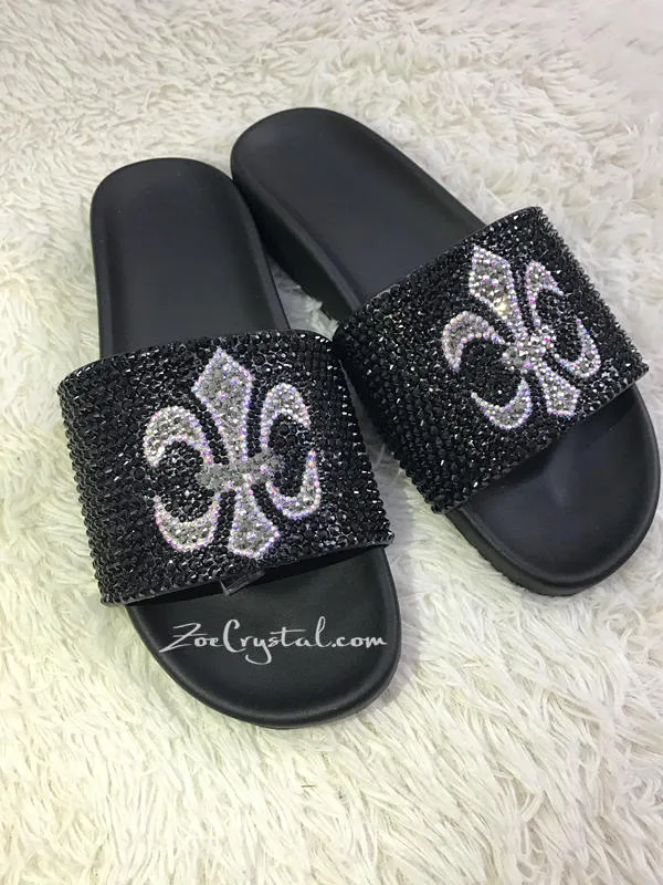 Slippers Relic Fashionable Cool Black SANDALS / SLIDES with Cross