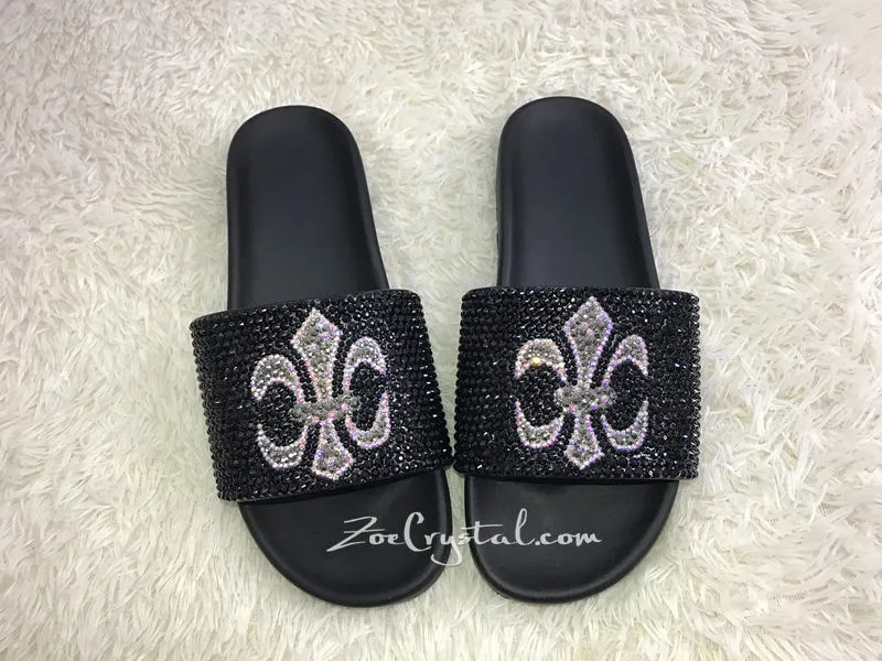 Fashionable Cool Black SANDALS / SLIDES with Cross Buy Ruby Slippers