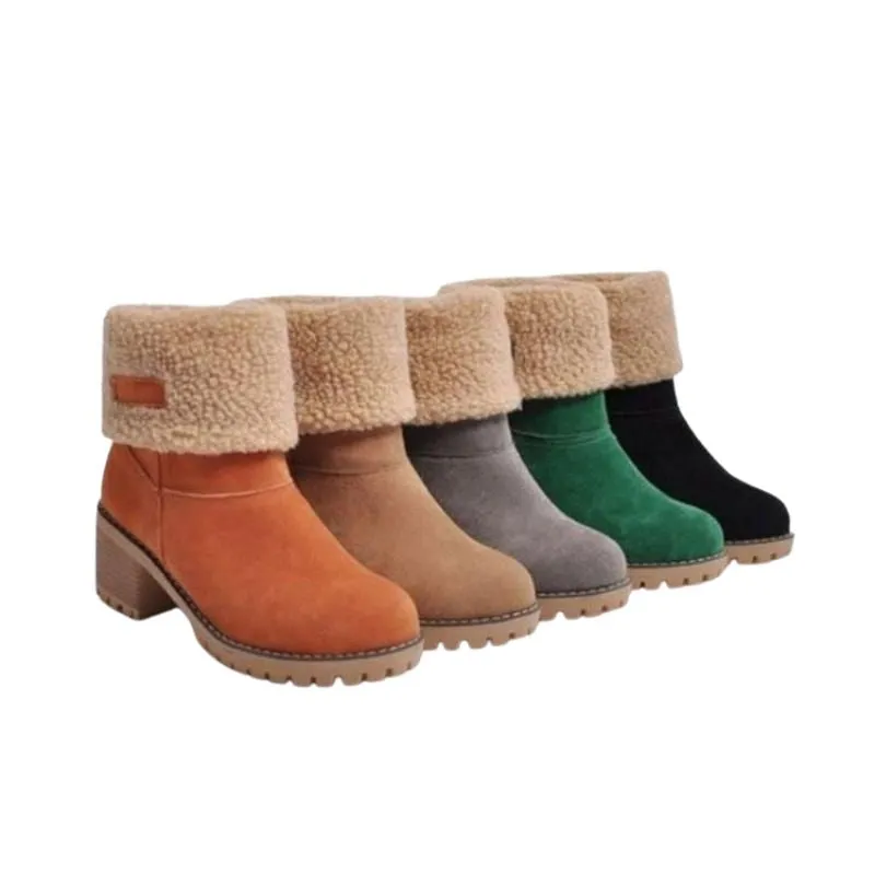 Toddler Snow Boots Size 9 ALANA Design Women's Fashion Premium Quality Genuine Leather Orange Brown Gray Green Black Ankle Boots