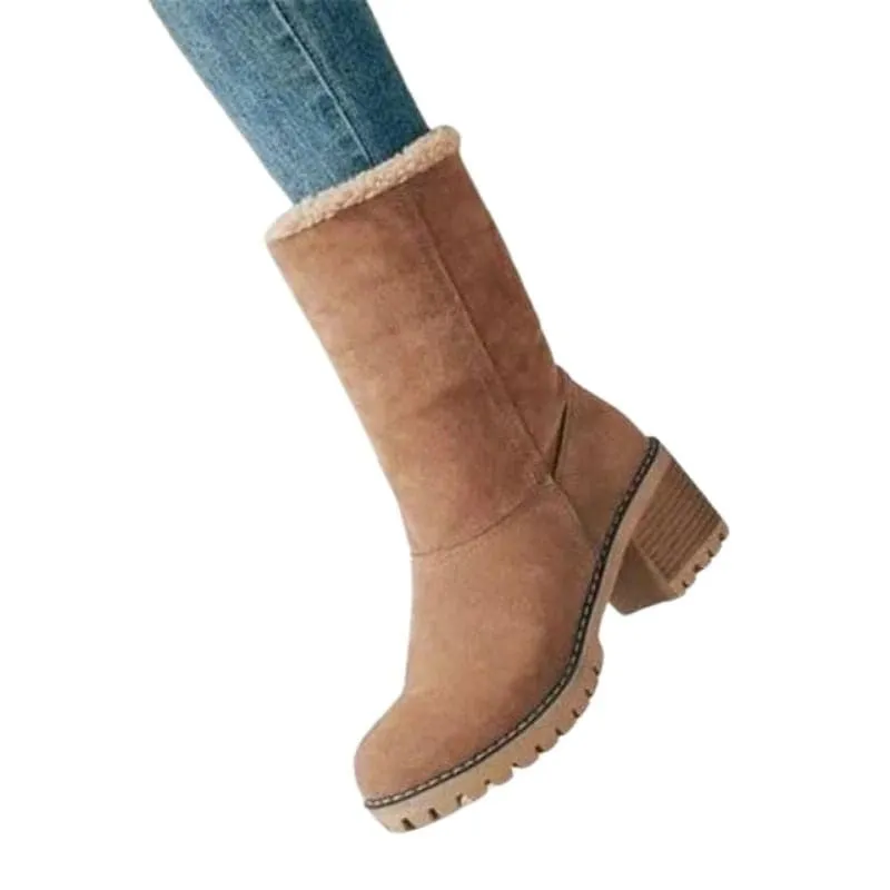 ALANA Design Women's Fashion Premium Quality Genuine Leather Orange Brown Gray Green Black Ankle Boots Snow Boots With Grippers