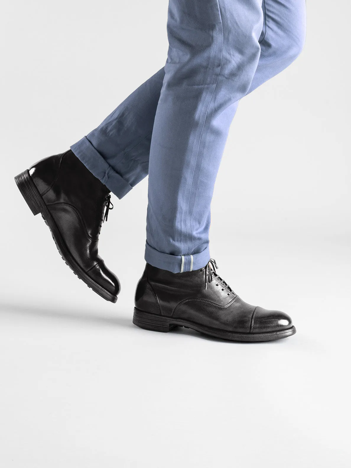 Bow Cowboy Boots CHRONICLE 057 - Brown Leather Lace Up Boots