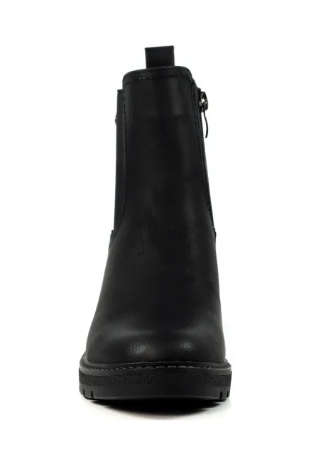 Comfortable Stride Lunar Tia Black Wedge Ankle Boot GLC003