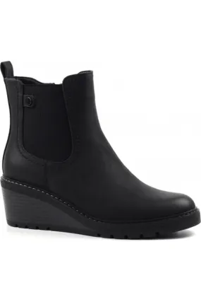 Perfect For Hiking Lunar Tia Black Wedge Ankle Boot GLC003