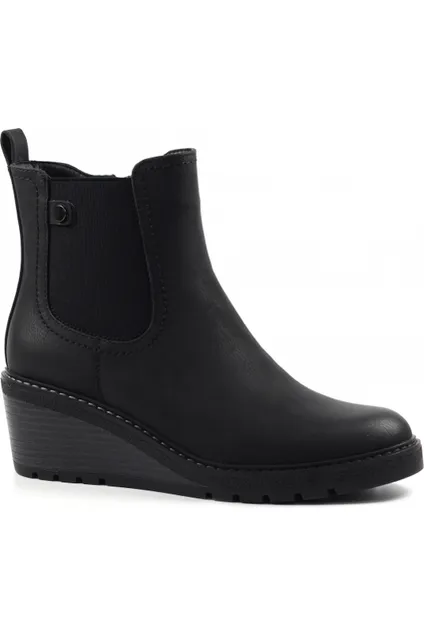 Perfect For Hiking Lunar Tia Black Wedge Ankle Boot GLC003