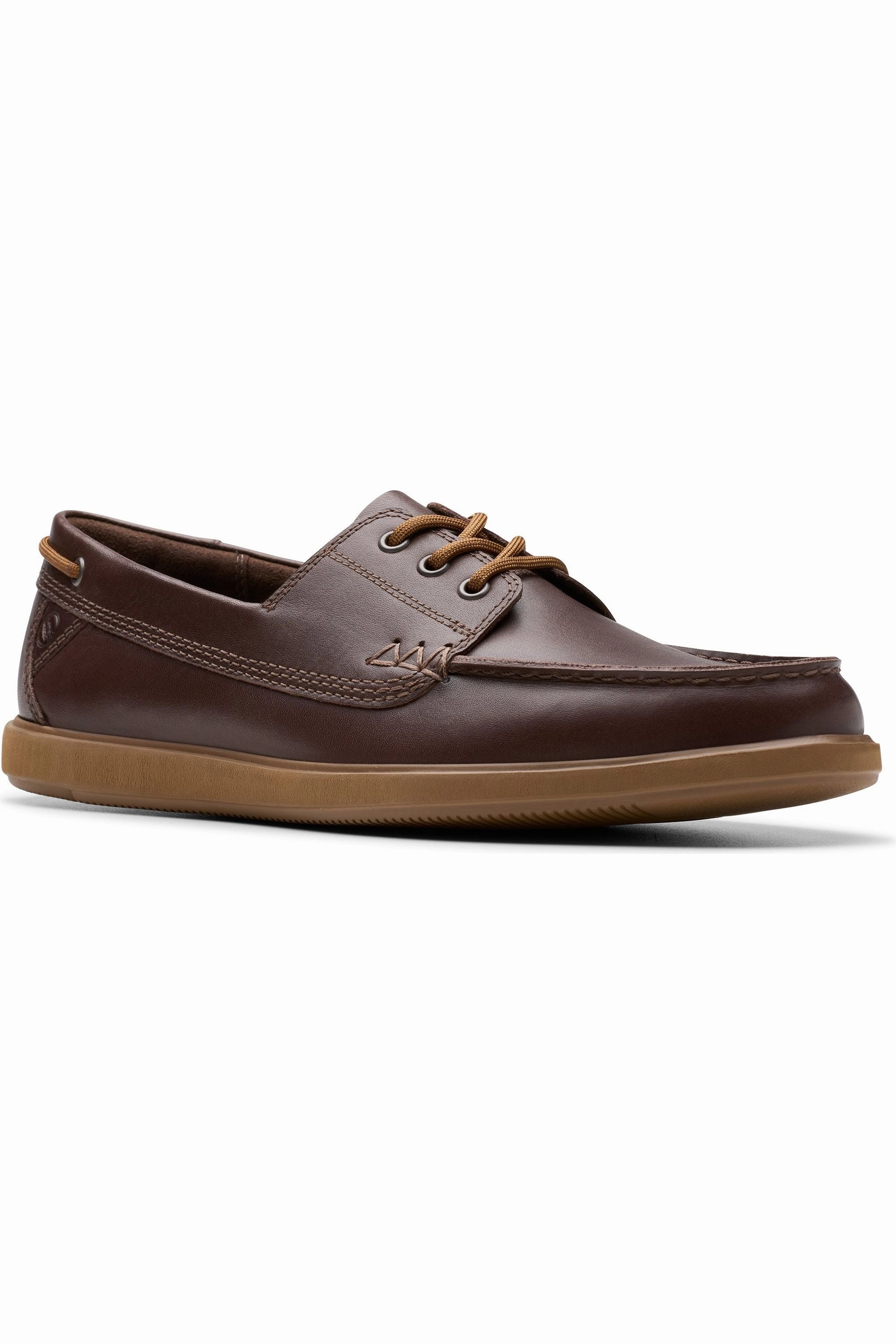 Every Step Simple Match Clarks Bratton Boat in Dark Brown Leather