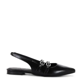 Alohas Women's Wren Leather Pumps in Black Loafers With Jeans And Socks