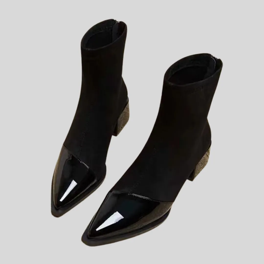 Ankle Mid Heels Suede & Glossy - Black Adidas Lightstrike Golf Shoes