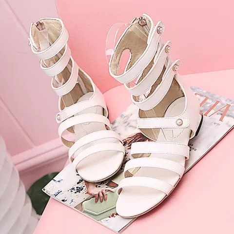 Gladiator sandals women shoes flat Beach style 2020 spring summer new luxury shoes women designers PU Casual Open toe sandals Drag Queen Flat Shoes