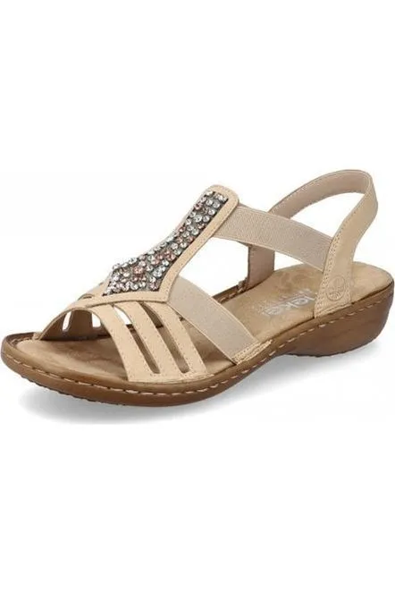 Rieker Ladies 60803-20 Brown Sandal Daily Wear Shoes