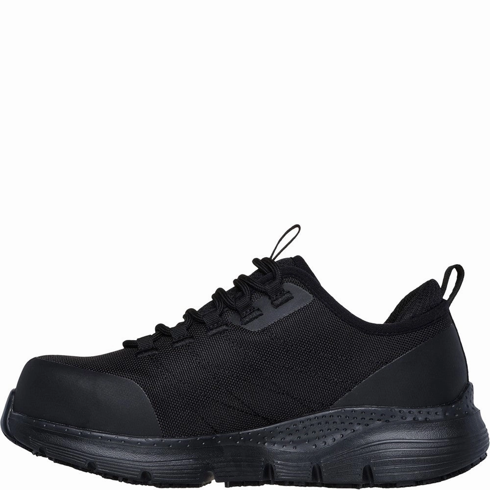 Skechers Workwear Arch Fit SR Ebinal Safety Trainers Suede Material On Foot