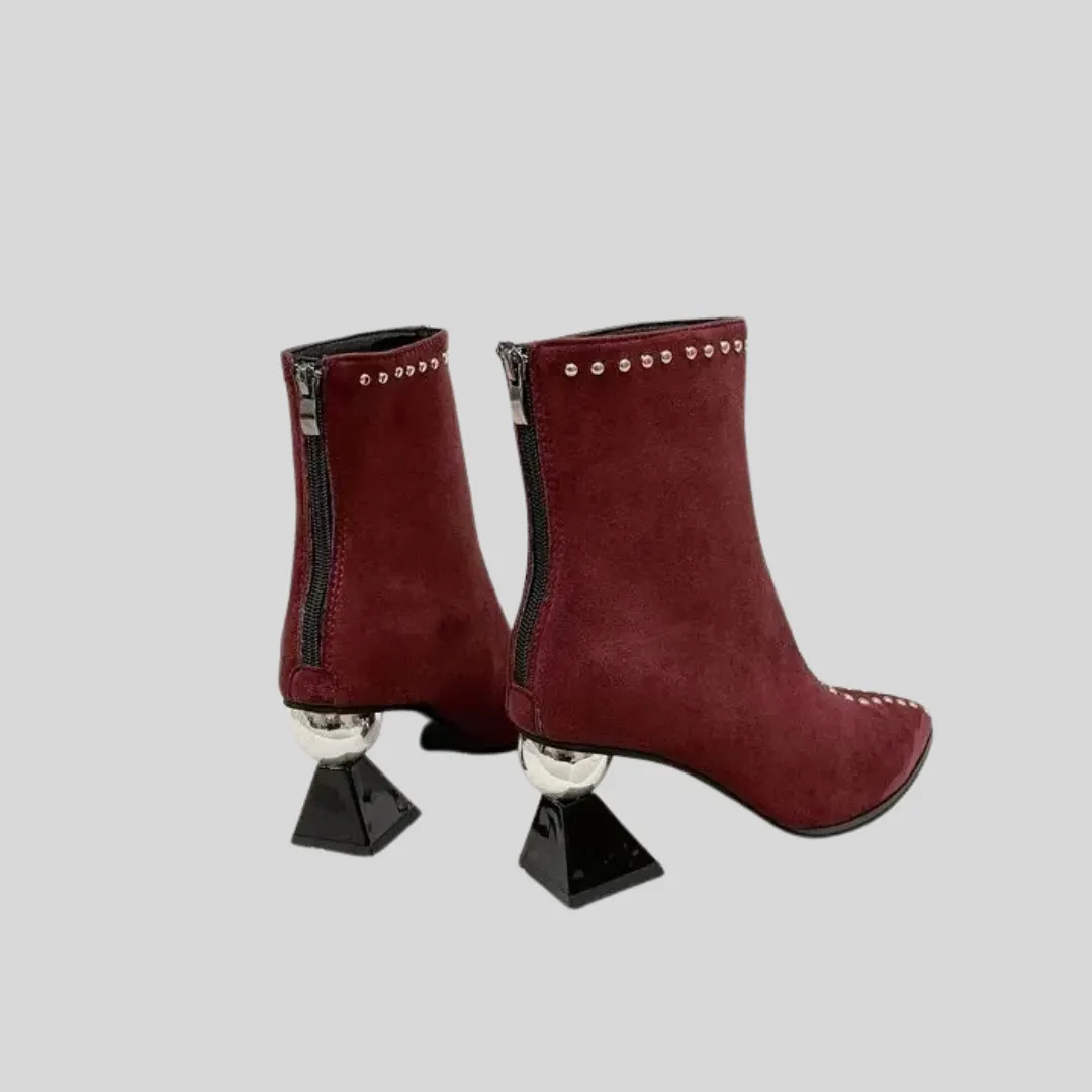 Ankle Boots Metal Stud - Burgundy Adidas Kaptir Shoes Pure