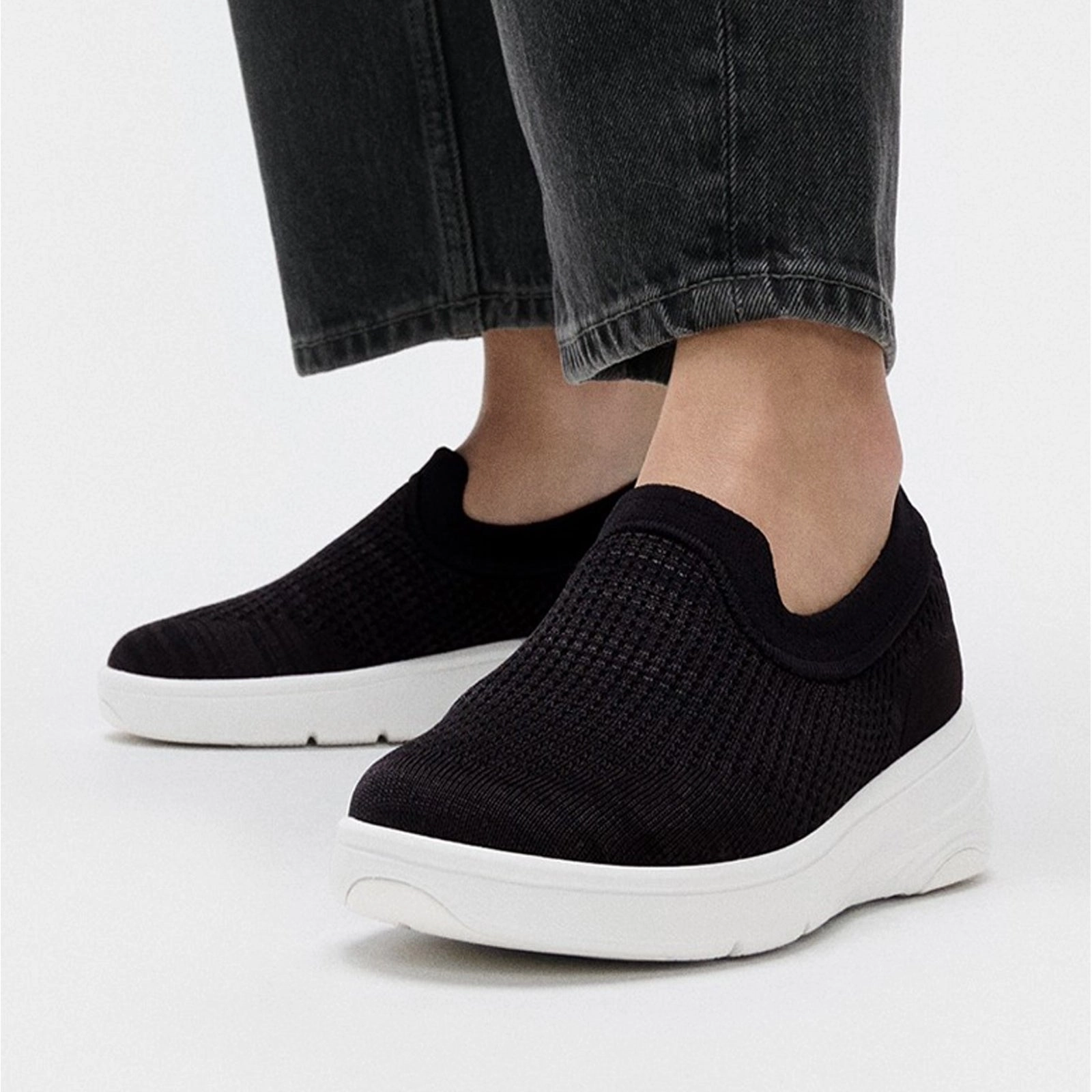 Anti   Slip Feature muscular strength running shoe boost Women's FitFlop, SUPER-Q Knit Slip-On Sneaker