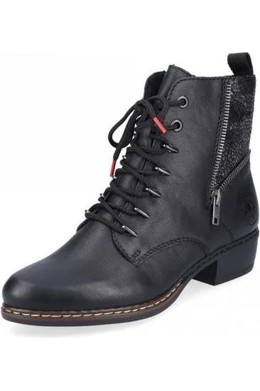 Rieker Y0800 - 00 Black lace up boot Resistant Layer
