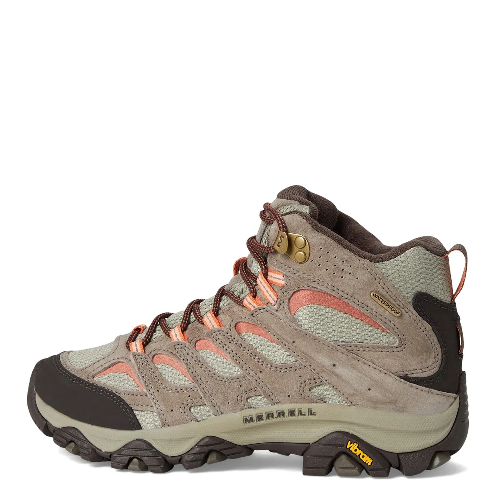 Women's Merrell, Moab 3 Mid Waterproof Hiking Boot running with a cushioned midsole Slippery Surface Running