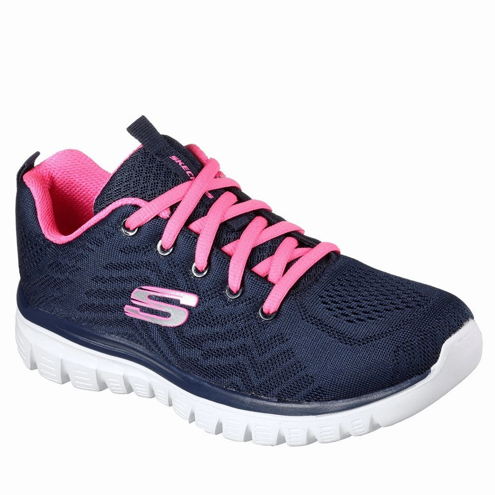 Skechers Graceful Get Connected Sports Shoe running with a carbon fiber plate