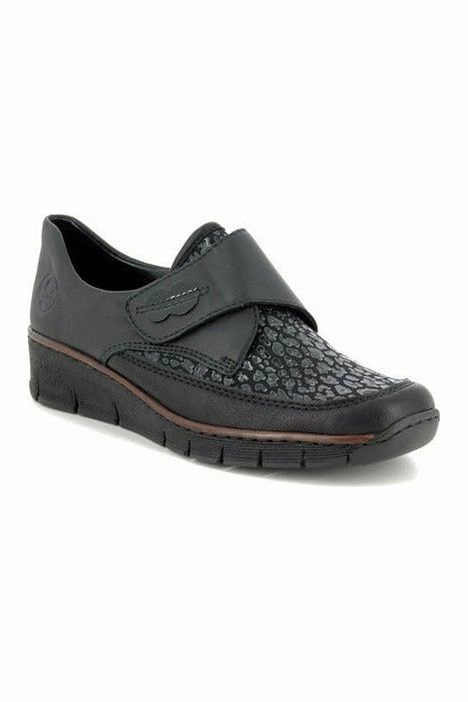 Rieker velcro shoe 537C0 00 Black Bold Profile